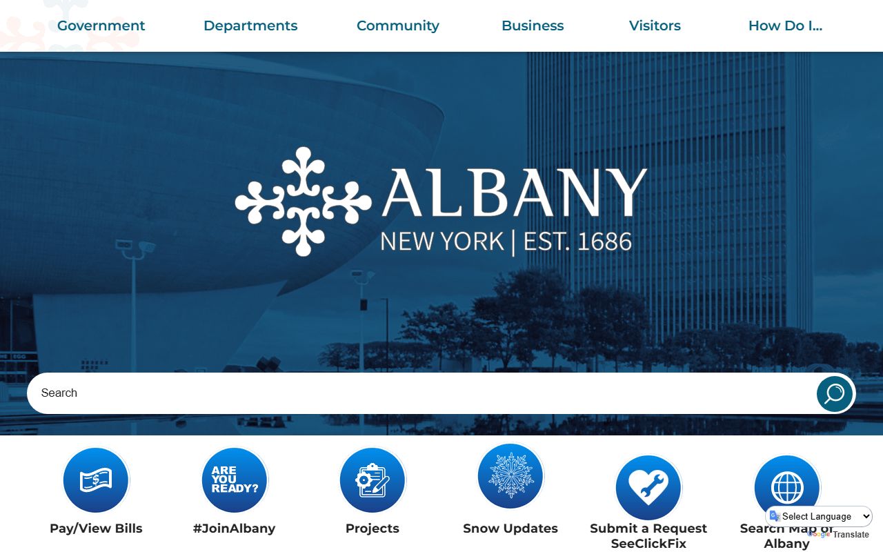 City of Albany government website for probate court records research
