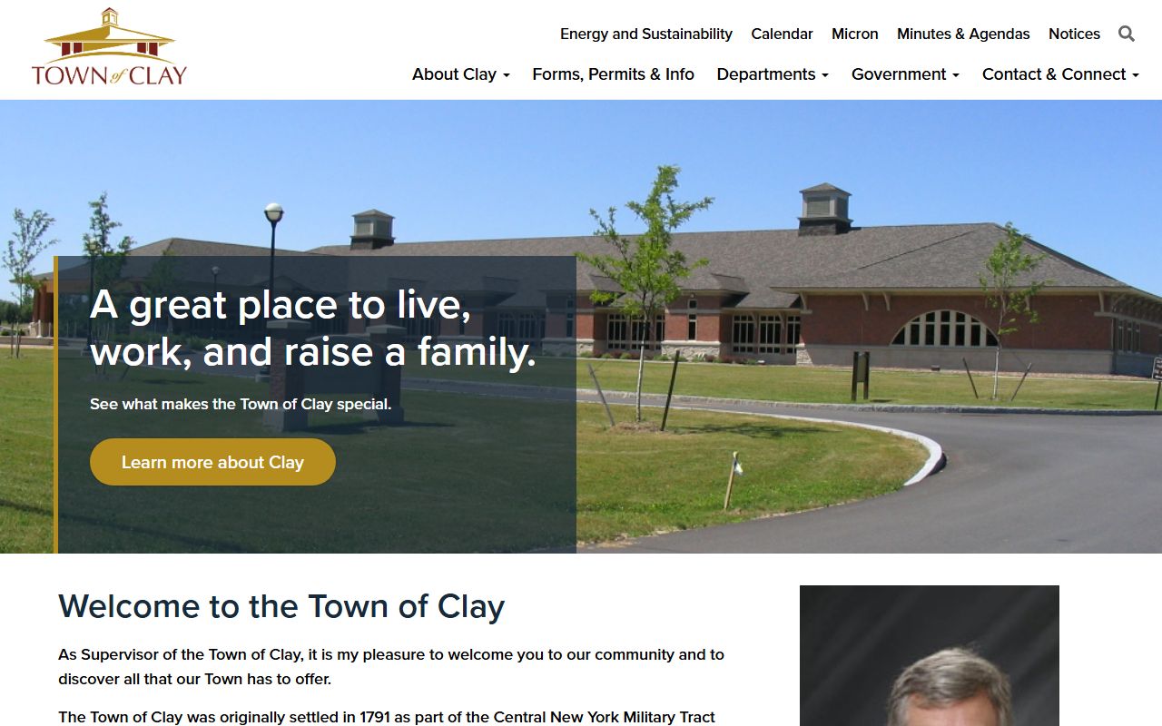 Town of Clay government website for probate court record information