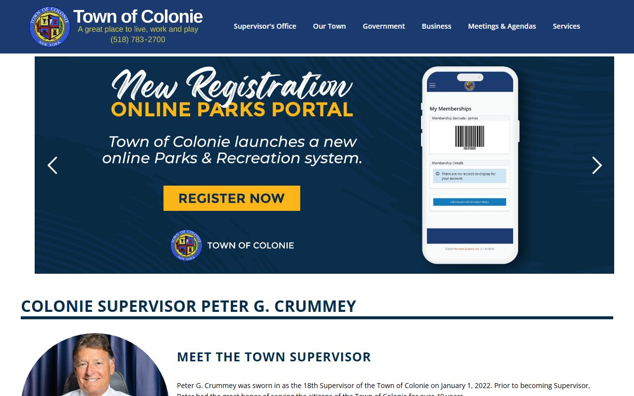 Town of Colonie government website for probate court records research