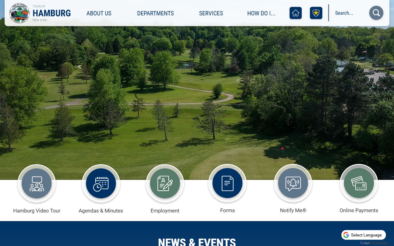 Town of Hamburg government website for probate court record information