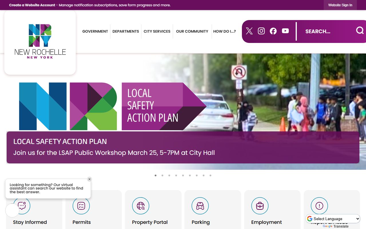 City of New Rochelle government website for probate court records research