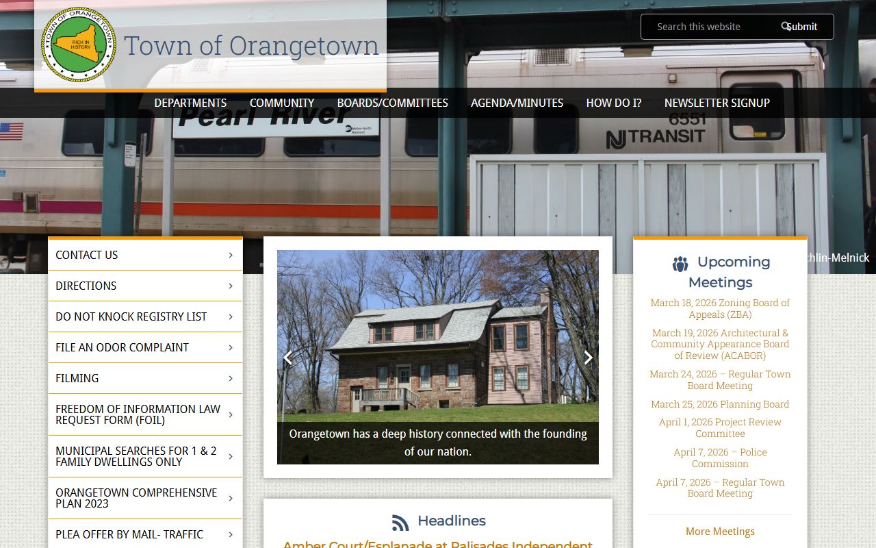 Town of Orangetown government website for probate court record information