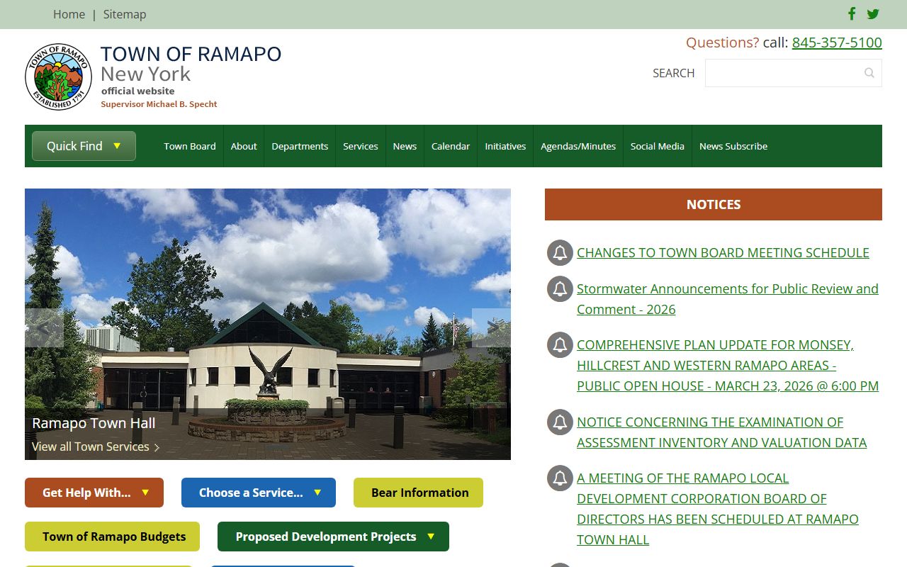 Town of Ramapo government website for probate court records research