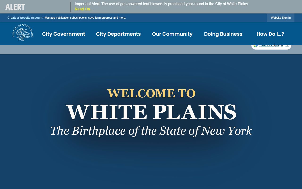 City of White Plains government website for probate court record searches