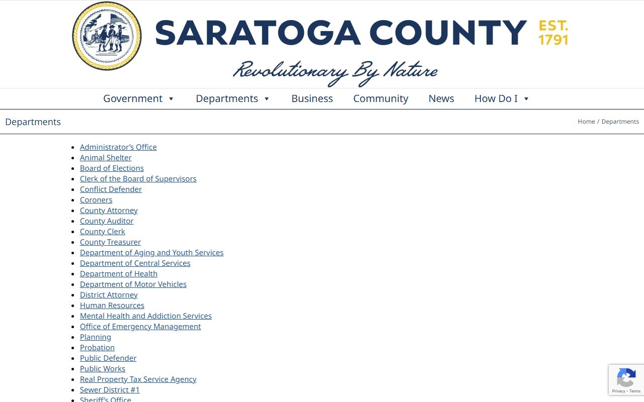 Saratoga County government departments related to probate court records in Ballston Spa