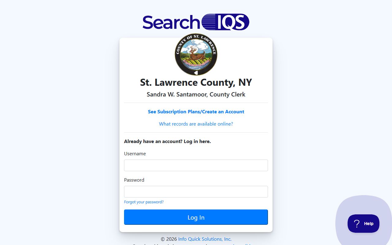 St. Lawrence County Clerk information for probate court records in Canton New York