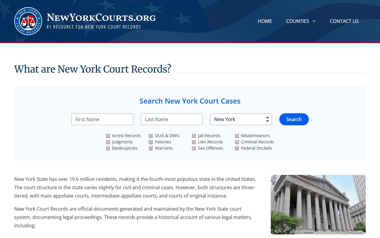 New York State court records search tools for Sullivan County probate court records